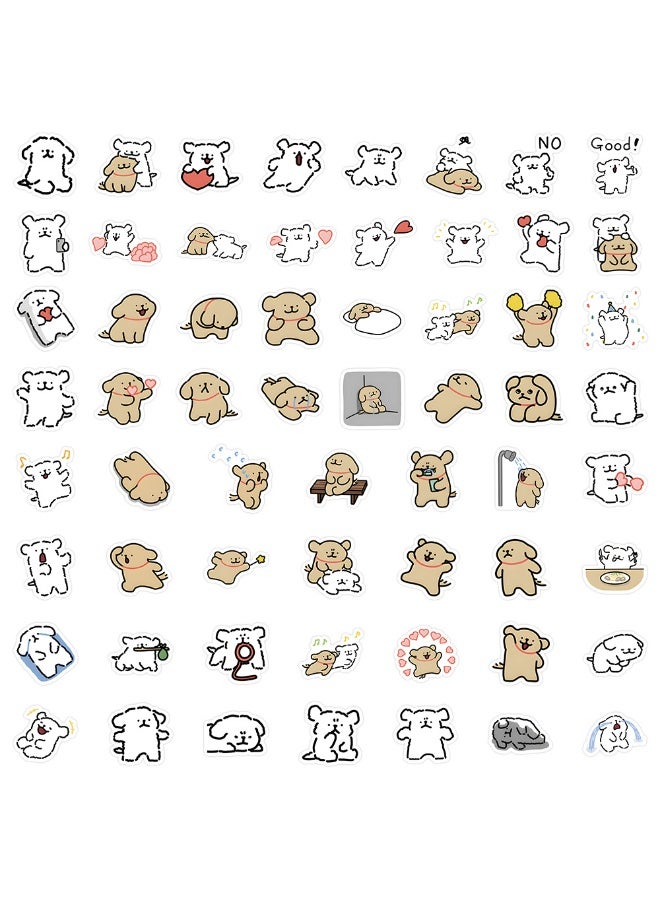 NIBEMINENT 120 Pcs Cartoon Line Puppy Deco Kit Waterproof Stickers, High Definition Printing Bright Colors, Suitable for Laptop Skateboard Luggage Water Bottle Guitar DIY - Image 1