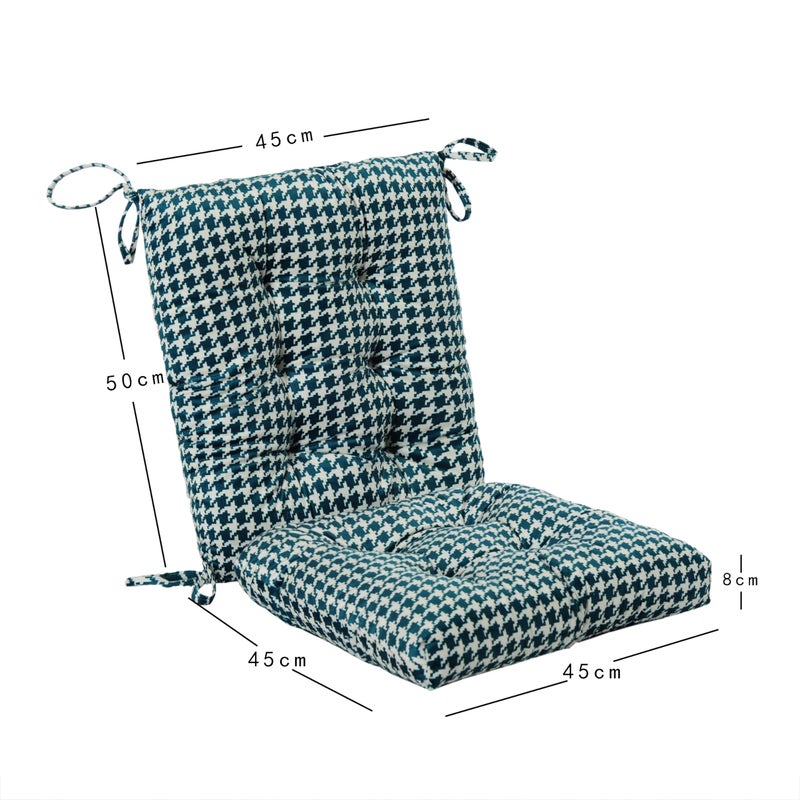Makimoo Outdoor Patio Cushion, Rocking Chair Cushion, Tufted Pads, Set of Upper and Lower with Ties Pack of 2 (2 Sets) - Back 20"Ã—17", Seat 17"Ã—17" (Green Houndstooth) - Image 5