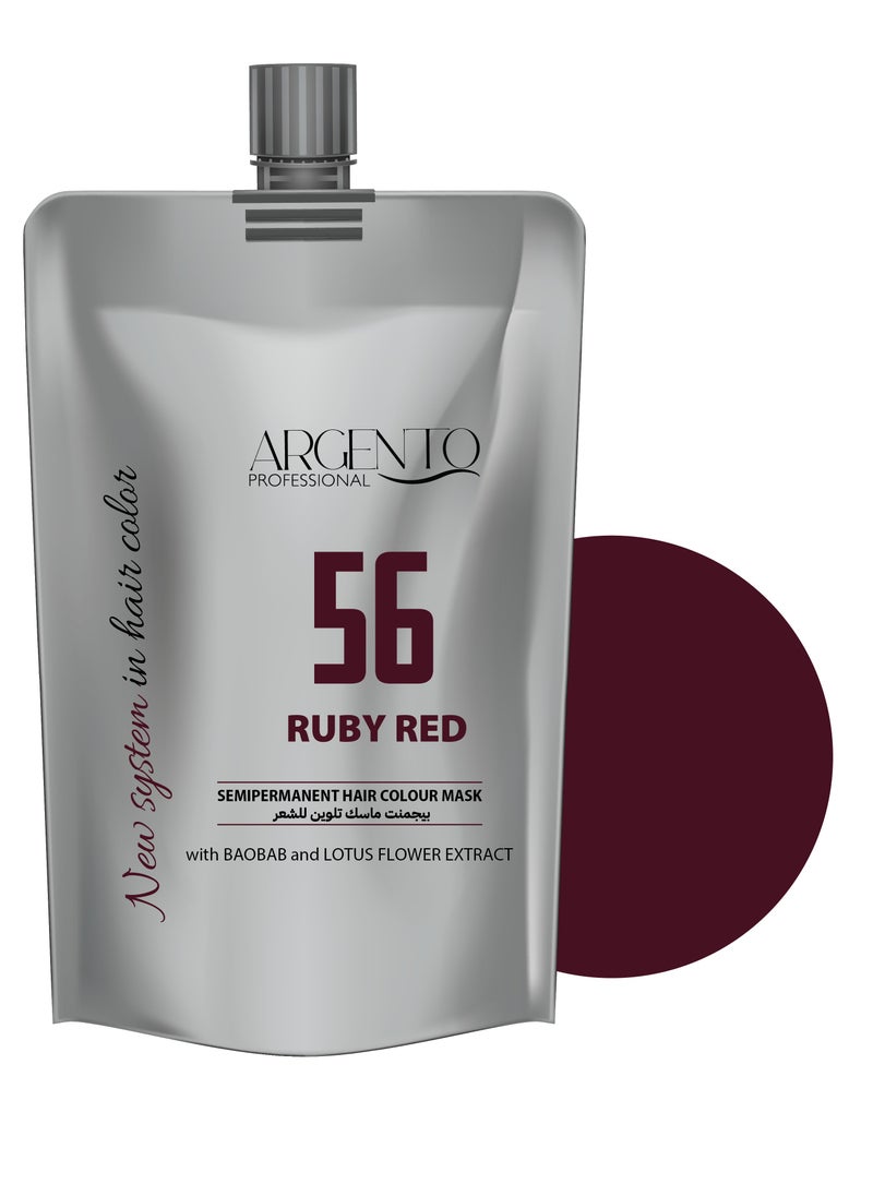 ARGENTO Argento Pro 56 Ruby Red Semipermanent Hair Color Mask 200ml 