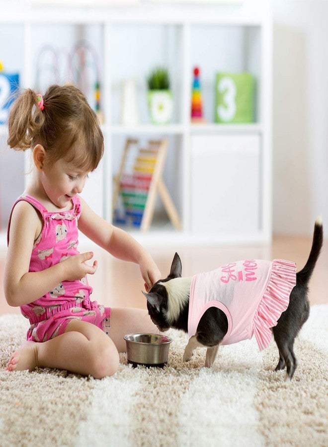 Weewooday 4 Pack Dog Dress Cute Pink Dog Clothes Skirt Girl Pet Princess Dress Puppy Summer Apparel Clothes Skirt Shirt with Ruffles Apparel for Small Puppy Cats Pet(M) - Image 3