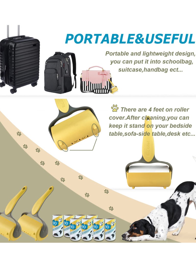 SOLARAE Lint Rollers for Pet Hair,Total 720 Sheets Value Pack Lint Remover for Clothes,Carpet,Couch,Dog & Cat Hair,Contains 2 Portable Handles,8 Refills - Image 5