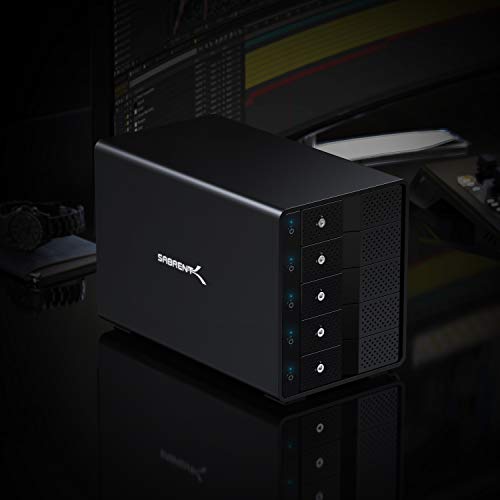 SABRENT 5-Bay USB 3.2 Gen 2 SATA Docking Station for 3.5” HDD/SSD, 10Gbps USB-C DAS, Tray-Less Hot-Swap, Aluminum Enclosure with 120mm Cooling Fan, Individual Power Switches, No RAID (DS-SC5B) - Image 5