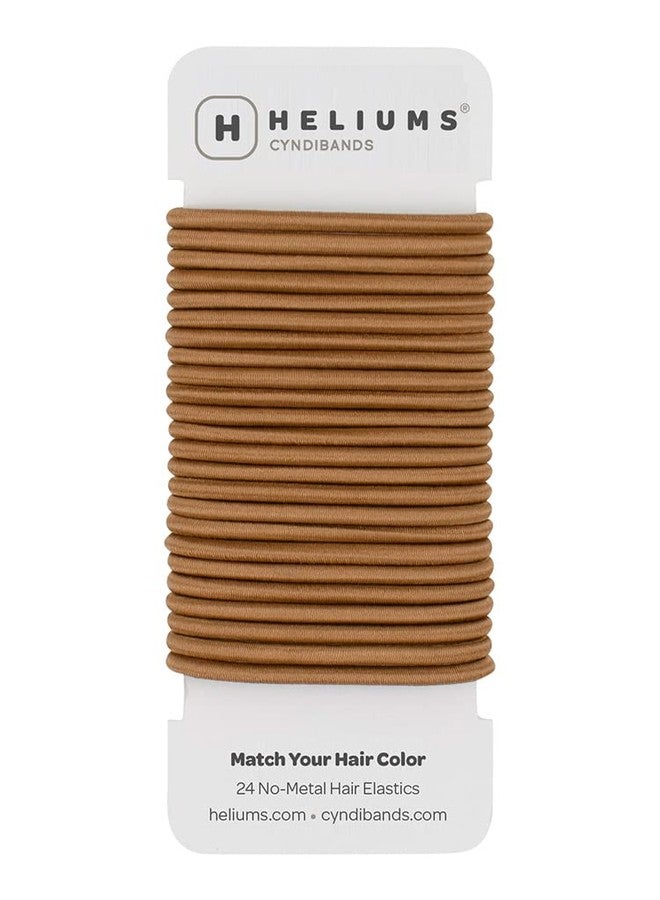 Cyndibands Elastic Hair Ties - Dark Golden Blonde - No Damage 4mm Ponytail Holders for Women & Kids, 24-Pack Hair Elastics in Neutral Colors - Image 1