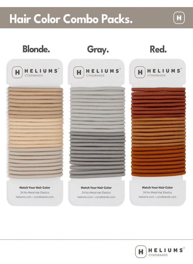 Cyndibands Elastic Hair Ties - Dark Golden Blonde - No Damage 4mm Ponytail Holders for Women & Kids, 24-Pack Hair Elastics in Neutral Colors - Image 5