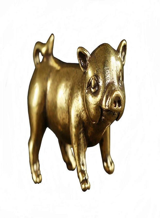 DMtse Chinese Feng Shui Brass Mini Pig Decor Statue Figurines for Animal Sculpture Collectibles Gift - Image 2