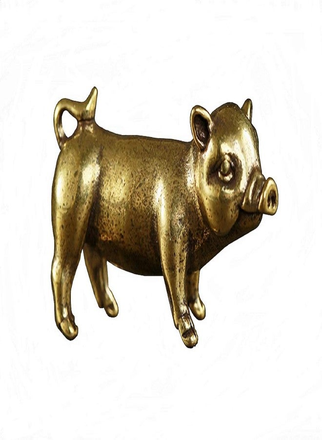 DMtse Chinese Feng Shui Brass Mini Pig Decor Statue Figurines for Animal Sculpture Collectibles Gift - Image 1
