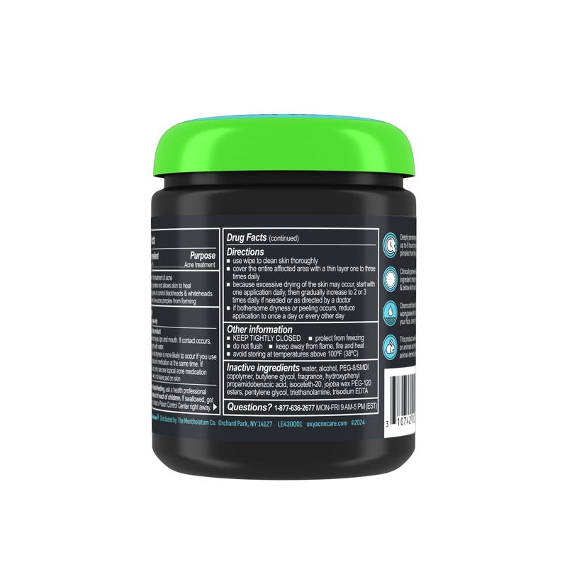 Oxy وسادات تنظيف الوجه لعلاج حب الشباب من أوكسي، قوة قصوى 2% حمض ساليسيليك، علاج حب الشباب العنيد، يقاوم البثور، يقشر، يفتح المسام، يعالج الرؤوس السوداء، موصى به من قبل أطباء الجلد، 90 وسادة - Image 2