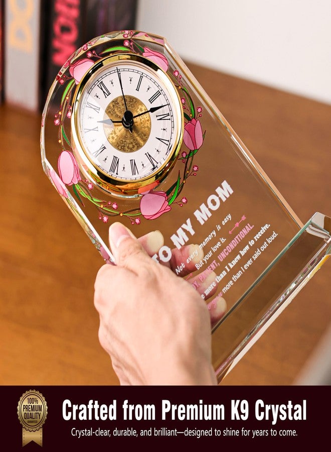 Sttokilly Mom Crystal Clock Gifts from Daughter or Son,Elegant Desk Clock with Base for Christmas Mother‘s Day,Birthday Gift Idea for Mom Who Has Everthing - Image 5