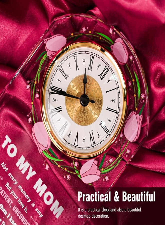 Sttokilly Mom Crystal Clock Gifts from Daughter or Son,Elegant Desk Clock with Base for Christmas Mother‘s Day,Birthday Gift Idea for Mom Who Has Everthing - Image 4