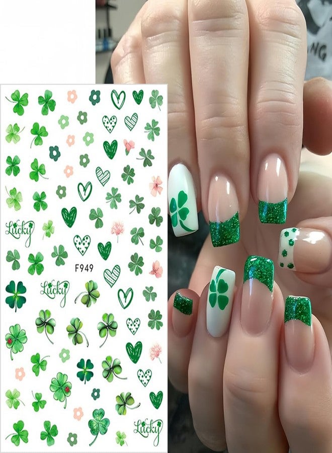 BYJKYEN 8 Sheets St. Patrick's Day Nail Art Stickers Shamrock Nail Decals 3D Self- Adhesive Green Clover Irish Nail Art Design Stickers St Patricks Day Nail Stickers for Nail DIY Decoration Nail Accessories - Image 3