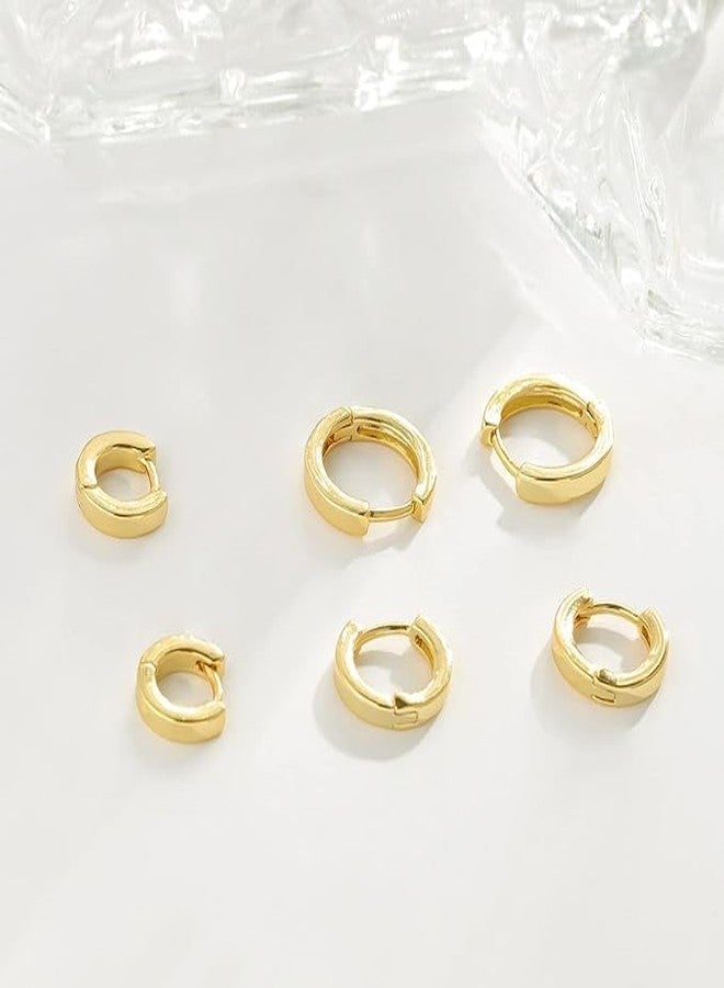 El Regalo 18K Gold Plated Anti-Tarnish Stainless Steel Huggie Hoop Earrings Combo - Set of 3 Pairs | Waterproof Minimalist Baali for Women & Girls | Cartilage & Second Piercing Jewelry - Image 5