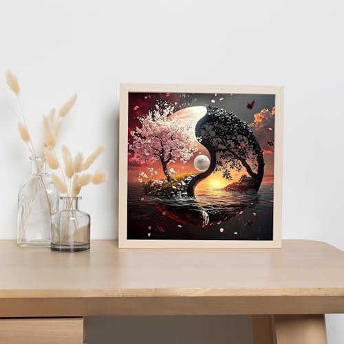Acelii 5D Diamond Art Kits for Adults Beginners,Tai Chi Tree DIY Full Round Drill Diamond Painting Kits, Paint by Diamonds Dots Gem Art Easy,Home Wall Decor 14X14 Inch - Image 4