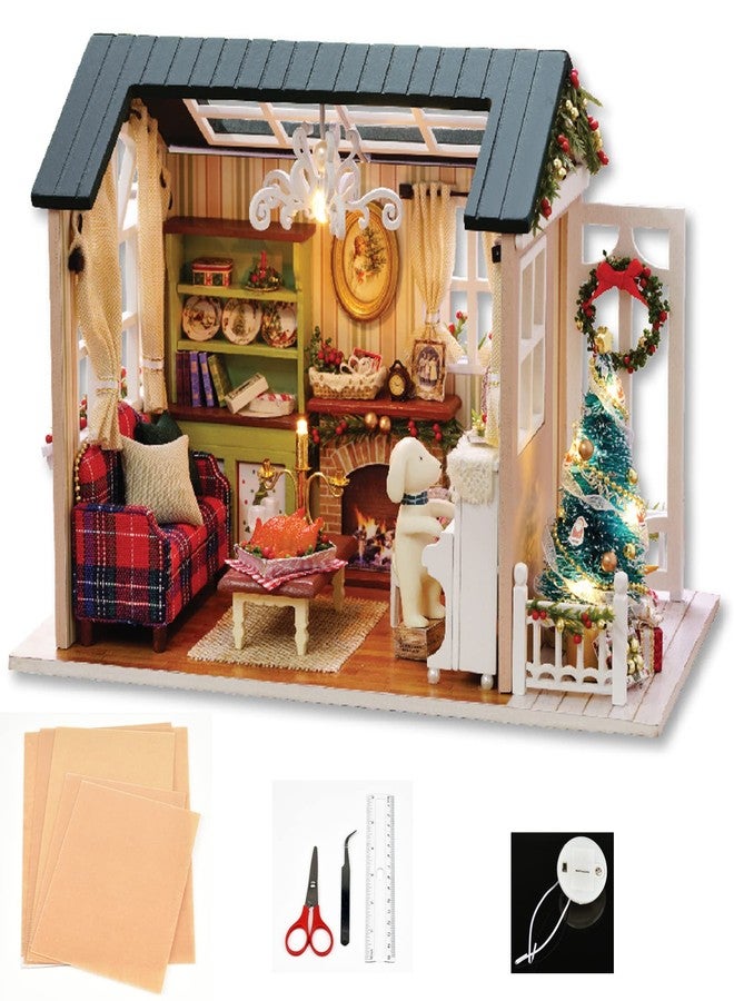 Tiandirenhe طقم منزل دمى مصغر DIY منزل دمى خشبي ثلاثي الأبعاد واقعي مع أثاث وأضواء LED زينة عيد الميلاد هدية عيد ميلاد للمراهقين والبالغين (وقت العطلة) - Image 2