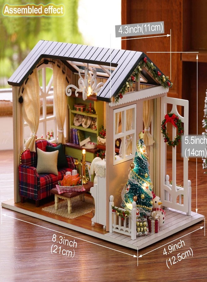 Tiandirenhe طقم منزل دمى مصغر DIY منزل دمى خشبي ثلاثي الأبعاد واقعي مع أثاث وأضواء LED زينة عيد الميلاد هدية عيد ميلاد للمراهقين والبالغين (وقت العطلة) - Image 4