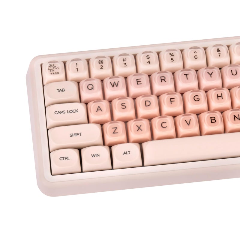 GEKUCAP MOA Profile PBT Keycaps, Jelly Keycap Foundation 136 Keys Cute Pink Custom Keycaps for US Layout Cherry Gateron MX Swithes Mechanical Keyboards - Image 1