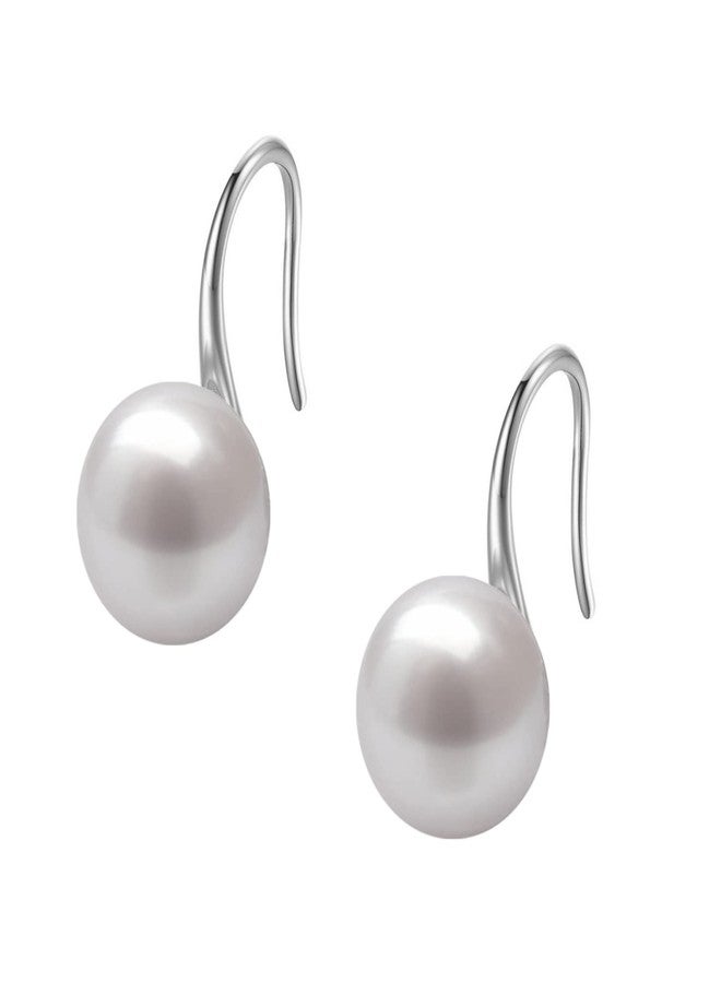 HIGHSPARK 925 Silver Stylish Pearl Earrings for Women | 92.5 Sterling Silver & Brilliant Lustre Pearls | Lovely Gift - Pearl White - Image 1