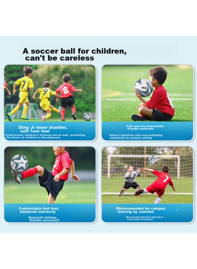 Star Soccer Ball Size 4 For Children's Matches, Training, Physical Exams, Blue Pvc Machine-sched Soccer Ball Sb8234-07 - Image 2