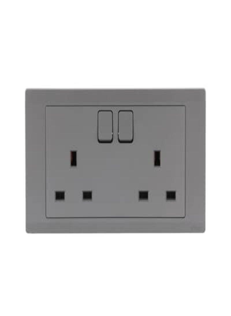 ABB BL227-G,2Gang 13A Switched Socket SP, Classic grey