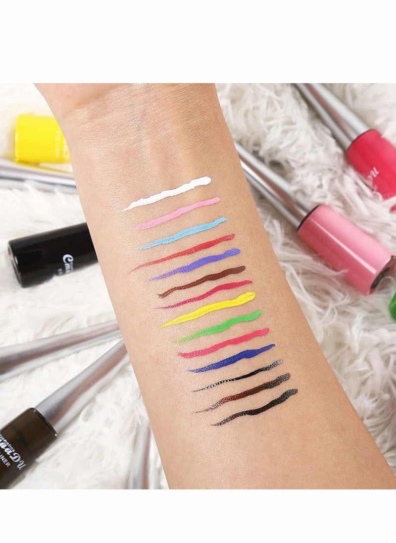 Generic 14 Colors Matte Liquid Eyeliner Set Colorful Neon Pencil Pigmented Waterproof Smudgeproof Long Lasting Gel Eye Liner Makeup Gift Kit for Women - Image 4