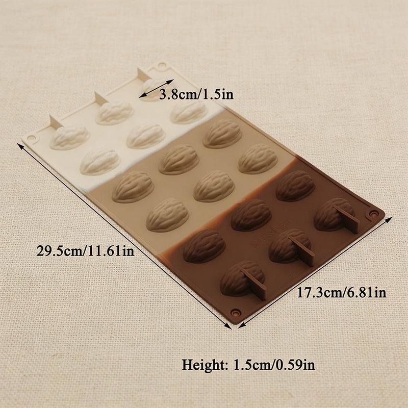 Silicone Half Pecan Chocolate Mold Nonstick High Temp Resistant 1pc - Image 3
