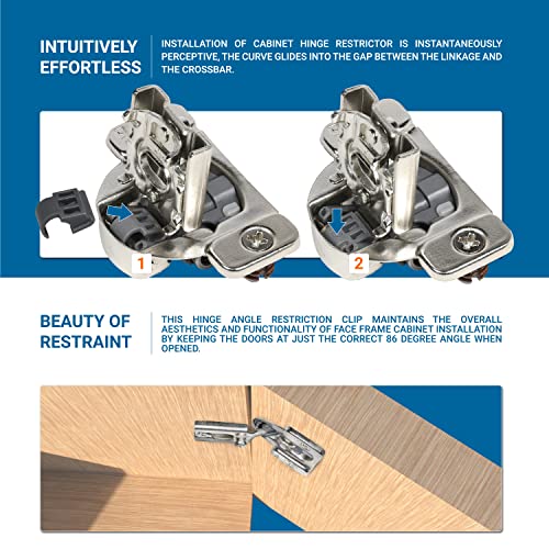 DTC 50 Pack DTC Angle Restrictor Restriction Clips for DTC Face Frame Hinges 86 Degree Kitchen Cabinet Door Restraints EH89 - Image 3