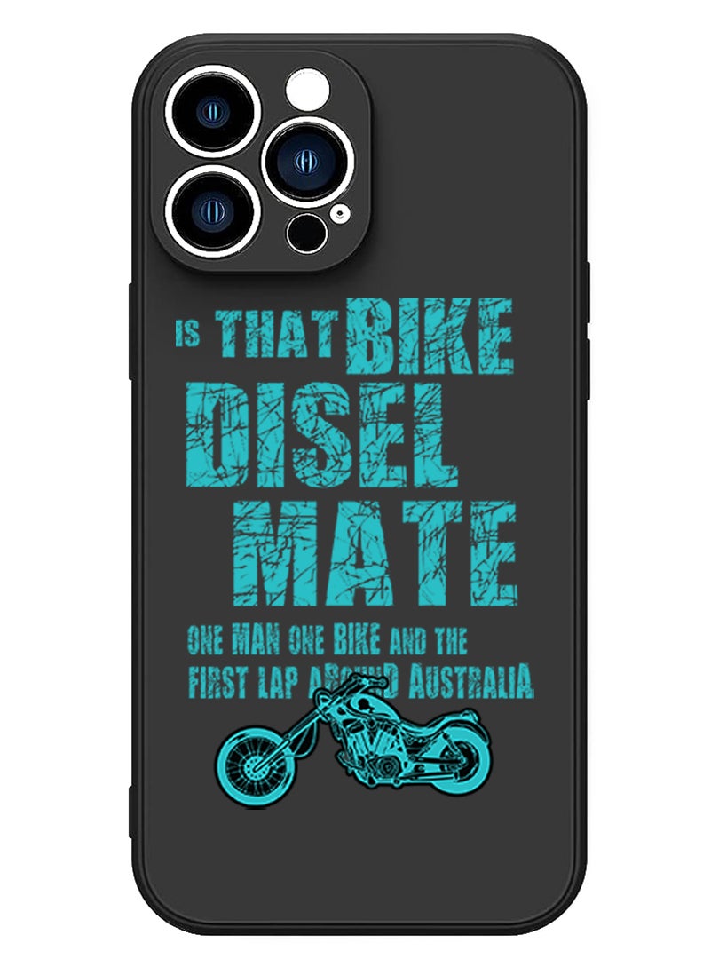 Protective Slim Fit Case Liquid Silicone Cover with Full Body Protection Anti-Scratch Shockproof Case For iPhone 12 Pro Max Black  - Bike diesel mate copy