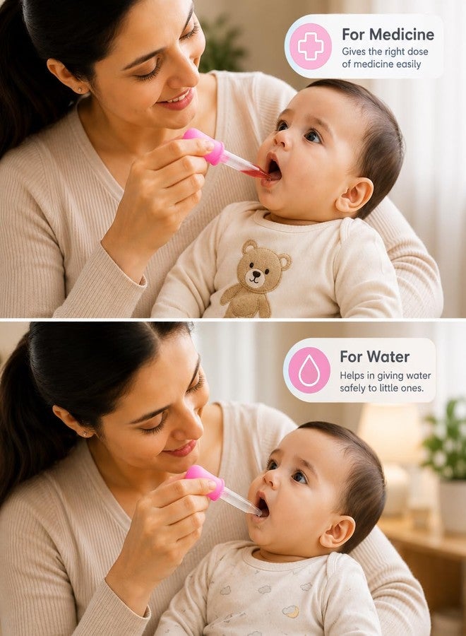 Rachna's Food-Grade Safe Easy Squeeze Baby Food Feeder Medicine Dropper - 8029 - Pink - 5ML - Pack of 2 | Free Travel Case - Image 3