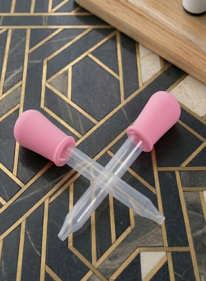 Rachna's Food-Grade Safe Easy Squeeze Baby Food Feeder Medicine Dropper - 8029 - Pink - 5ML - Pack of 2 | Free Travel Case - Image 1
