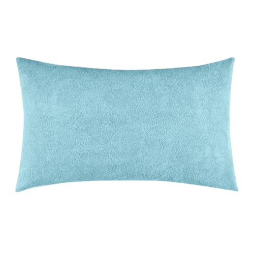 GADDA CO Ultra Soft Waterproof Pillow Protector Covers Pack of 1 with Zipper Closure, Terry Cotton Feel, Dust Mite & Bed Bug Protection, Oil and Spill Resistant, Standard Size 18 x 28 Inch, Blue - Image 1