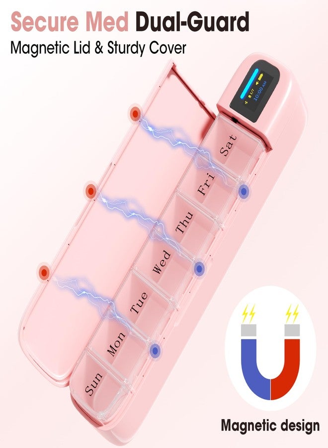 Daviky Automatic Pill Dispenser, Smart Pill Organizer with Alarm, Pill Box 7 Day with APP, Weekly Travel Pill Case, Portable Pill Reminder for Medicines, Supplements and Vitamins (Pink - Image 4