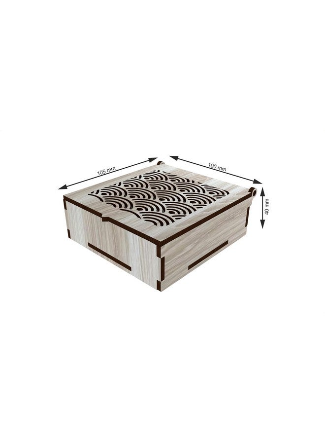 12 FOX Wooden Tea Coaster Off White Textured Wood Handcrafted Coasters Home Kitchen for Tea & Coffee Table Décor Set of 6 |10.5x10cm TCCOST010A - Image 2