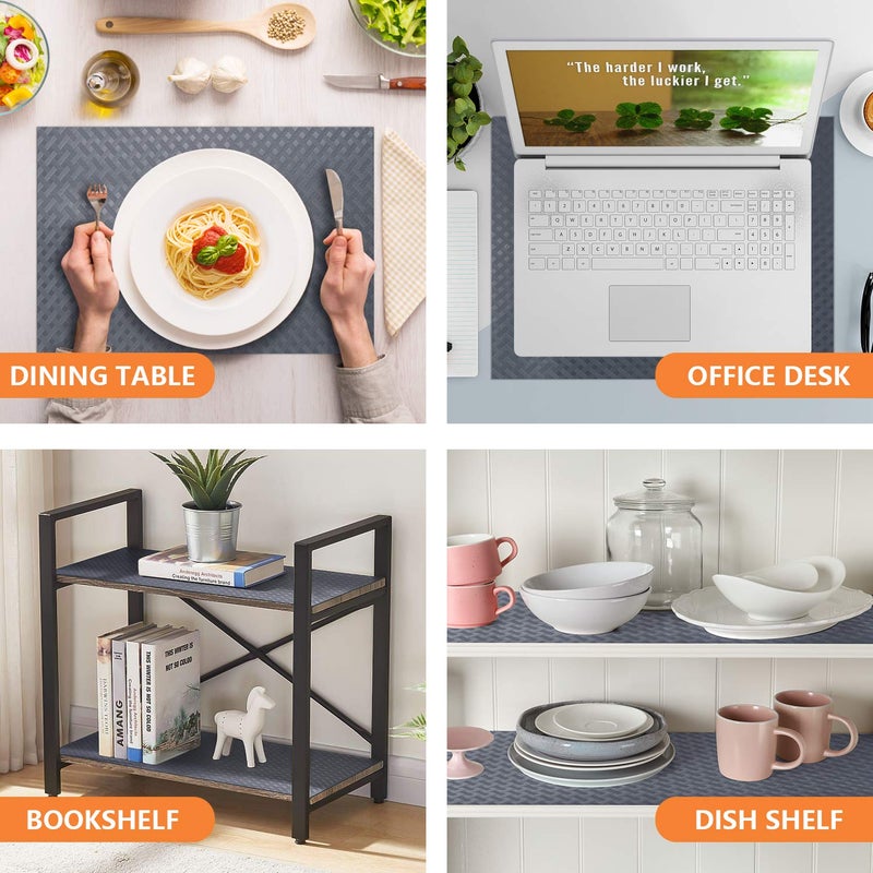 StaHom Shelf Liners for Kitchen Cabinets Refrigerator Liners Waterproof & Oil-Proof Kitchen Cupboard Liner Non-Slip Drawer Mats EVA Non Adhesive Fridge Liner for Shelves - Gray 11.8 x 236.2 Inches - Image 2