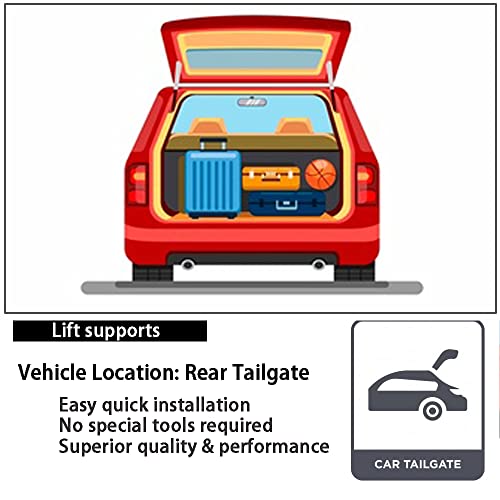 TSUBASA Back Door Stay 492mm for Suzuki Vitara/Escudo 2015-2020 Rear Tailgate Dampers Trunk Boot Shock Absorber Liftgate Gas Struts Spring Prop Rod Bar (2PCS) (Normal Black) - Image 4