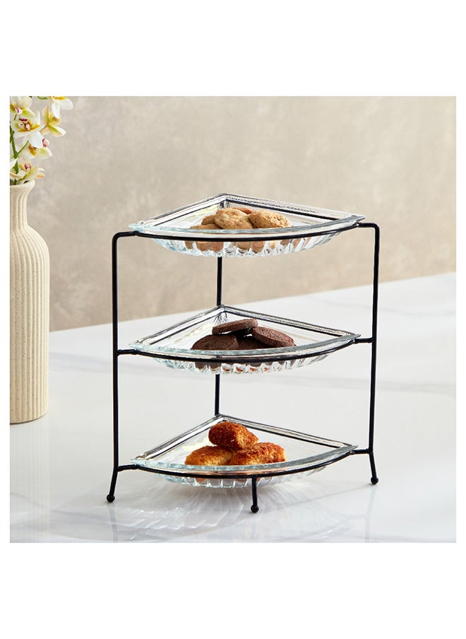 Home Box Vintage 4-Piece Glass Serving Tray Set 20.5x28.6x20.5 cm  - Image 1