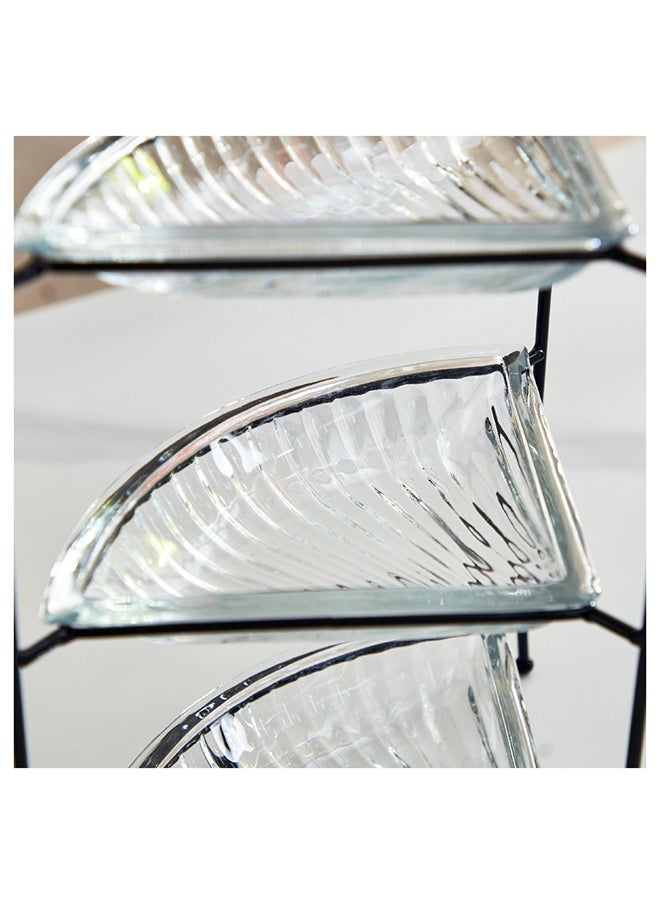 Home Box Vintage 4-Piece Glass Serving Tray Set 20.5x28.6x20.5 cm  - Image 3