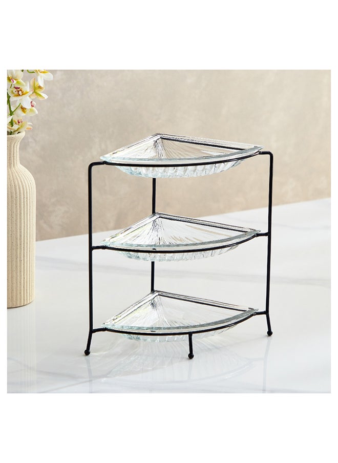Home Box Vintage 4-Piece Glass Serving Tray Set 20.5x28.6x20.5 cm  - Image 2
