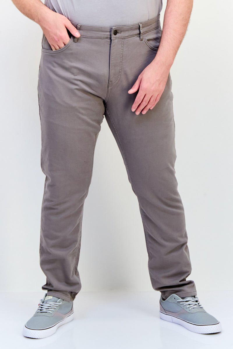 Celio Men Regular Fit Solid Chino Pants, Taupe - Image 1