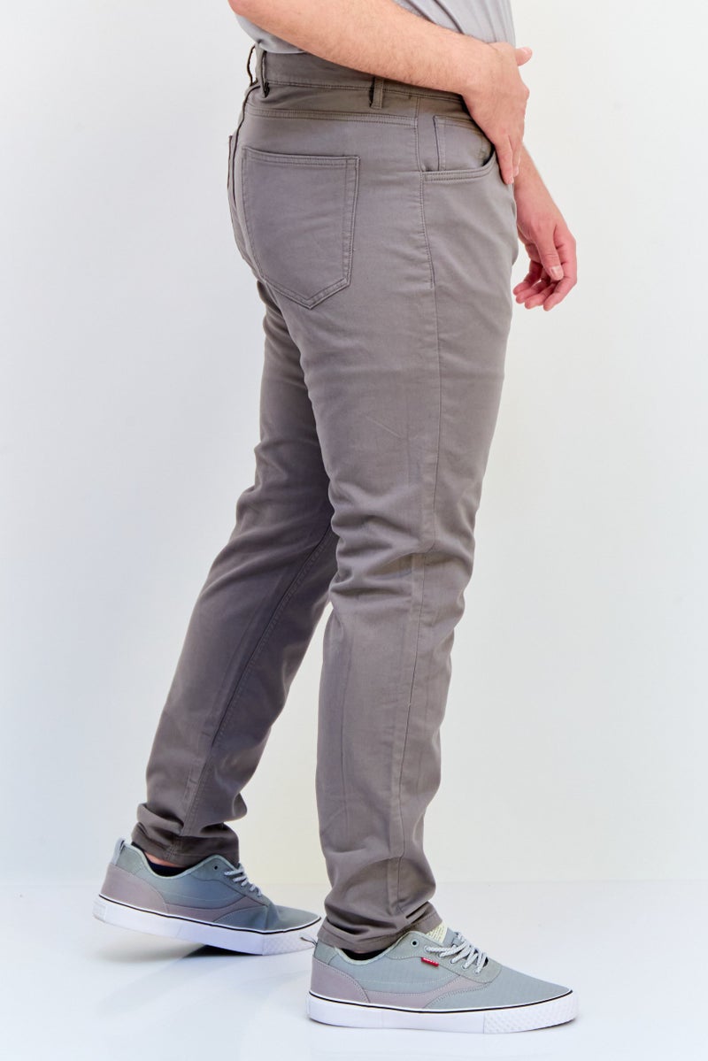 Celio Men Regular Fit Solid Chino Pants, Taupe - Image 2