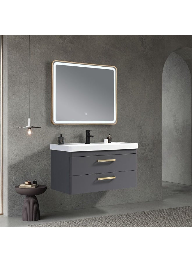 DANUBE HOME Milano Luxury And Modular Venice Vanity Mirror Frame Led Mirror Touch Switch With 2 Large Storage Drawer And Ceramic Wash Basin 1000*460Mm (2Ctns/Set) - Made In China  - Image 3