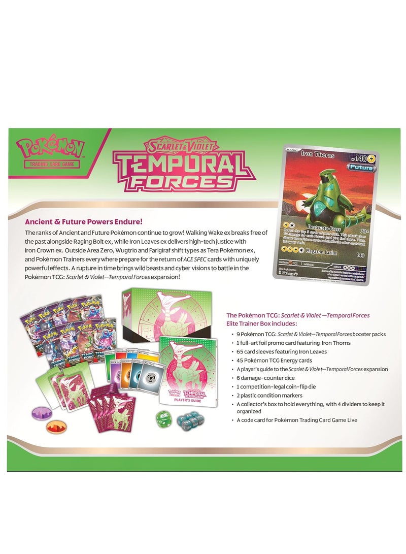 Pokemon TCG: Scarlet & Violet—Temporal Forces Elite Trainer Box – Walking Wake (1 Full-Art Flutter Mane Promo Card, 9 Boosters & Premium Accessories) - Image 3