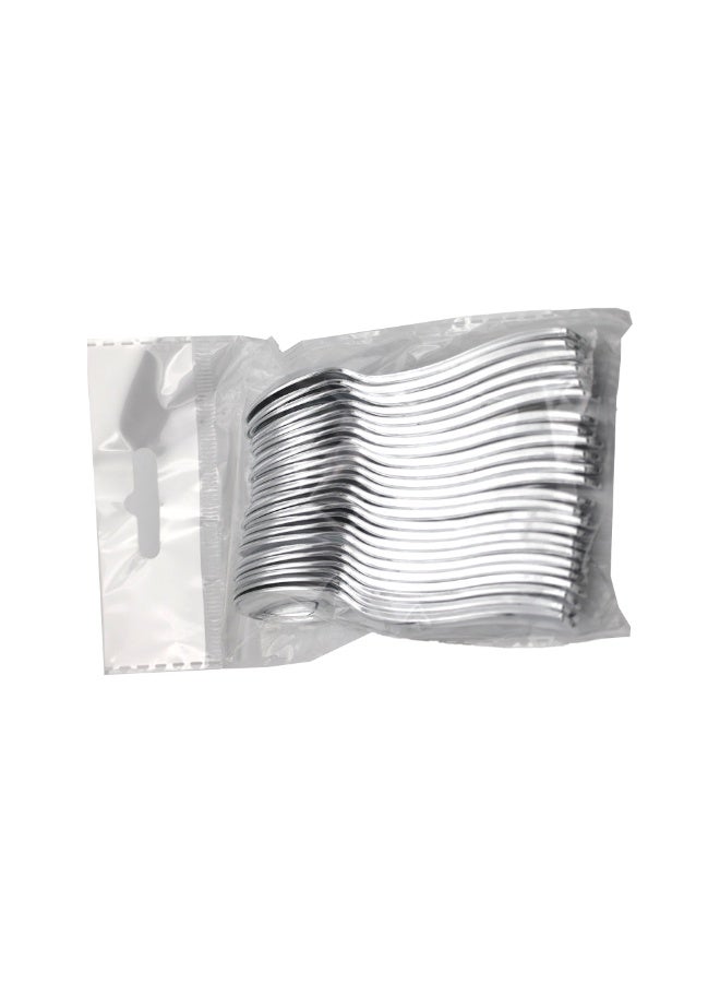 IDEAL PACK Silver Plastic Spoons – 100PCS Heavy Duty Disposable Cutlery Set, Elegant Metallic Look Flatware for Parties, Weddings, Catering, Events & Everyday Use - Image 1