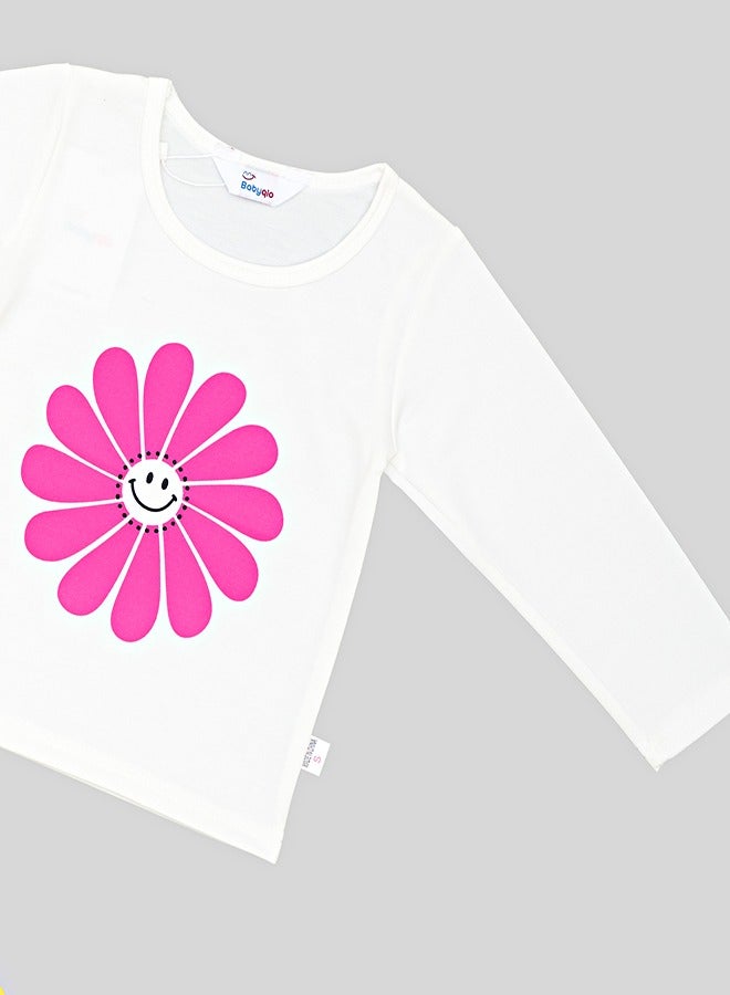 babyqlo Yellow Daisy Print Tracksuit Set For Girls - Image 5