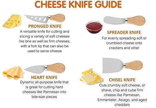 IKTU 4 PCS Cheese Knife Set, Premium Stainless Steel Cheese Slicer and Cutter Collection with Wooden Handle - Image 2