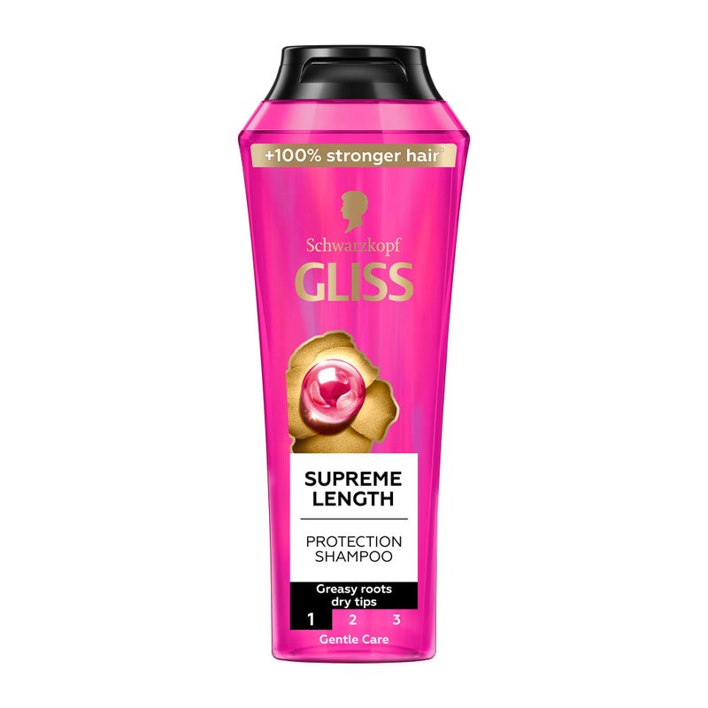 Gliss Supreme Length Shampoo, 400ml — Specially formulated for long hair, this shampoo promotes healthy length by fortifying and protecting against breakage