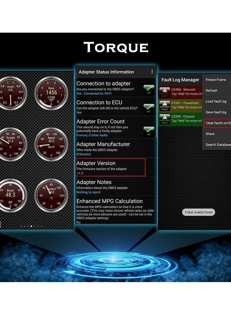 إي وورلد محول قارئ أعطال محرك الماسح اللاسلكي WIFI للسيارة لنظام IOS Android و Windows - Image 5