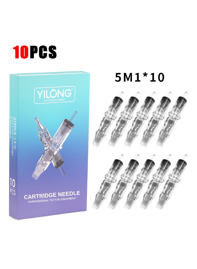 YILONG tattoo needle cartridge set - 10 pieces, disposable thin film tattoo needles, suitable for tattoo guns - Image 1