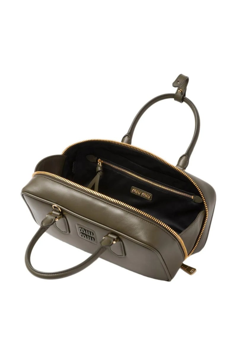 مياو مياو حقيبة يد نسائية من الجلد MIU Arcadie مع حزام كتف ومقبض علوي - Image 4