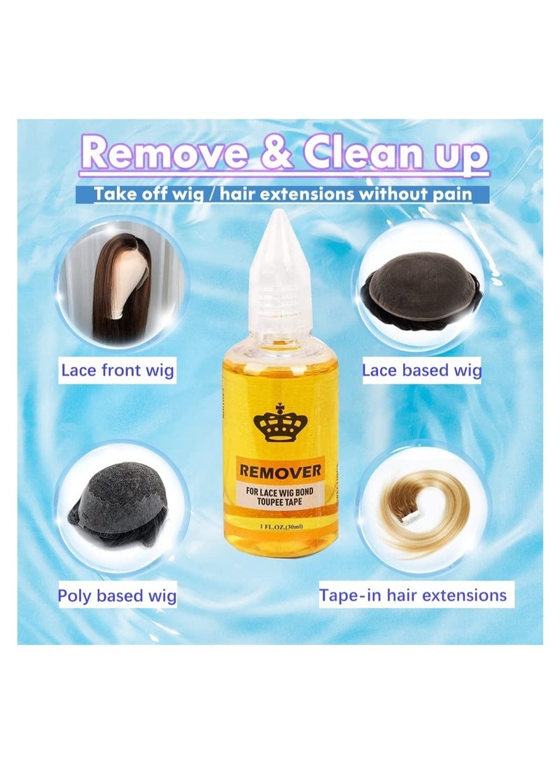 ELTRAZONE pack 3 Removes Hair Glue, Wig Tape, Double Sided Extension Tape,30ml Tape Remover for Hair Extensions Remover for Lace Wig Bond Toupee Tape in Hair Extensions Adhesive - Image 5