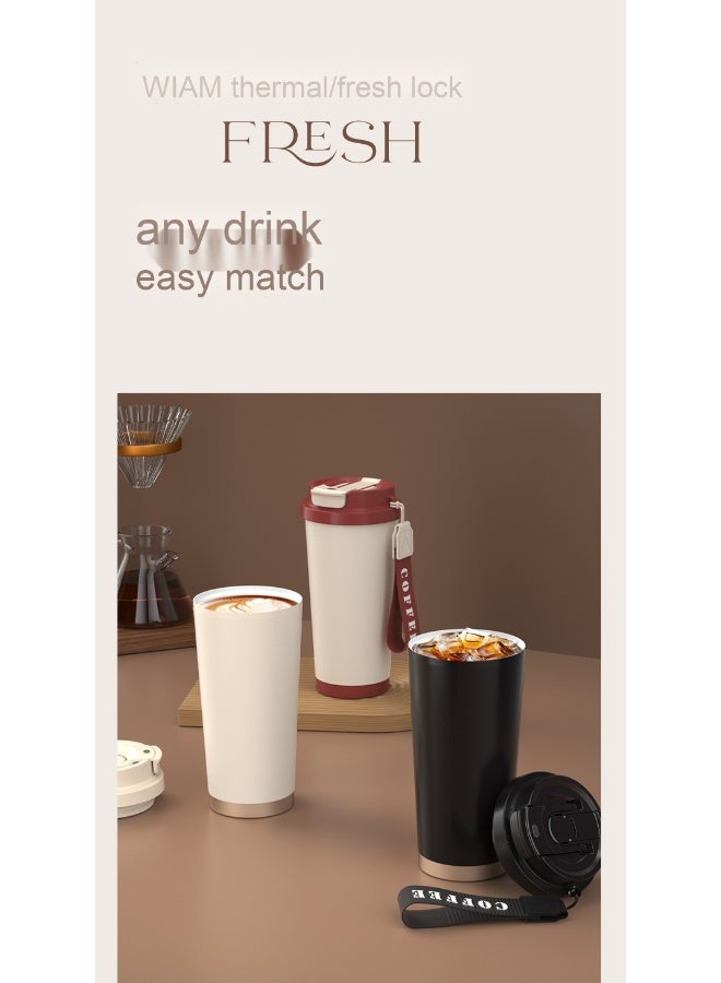 آنا كوب ماء القهوة المحمول بسعة كبيرة مع مصاصة من فولاذ مقاوم للصدأ 316 - Image 5