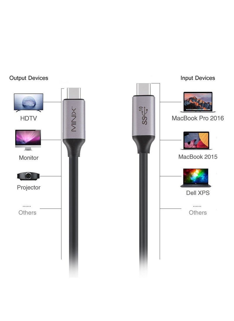Minix MINIX USB C to USB C Cable 31 4 Feet 120cm Type C Fast Charger Power DeliveryData Transfer speeds up to 10Gbps4K Video Output Compatibility for Windows Mac Chrome OS  - Image 3